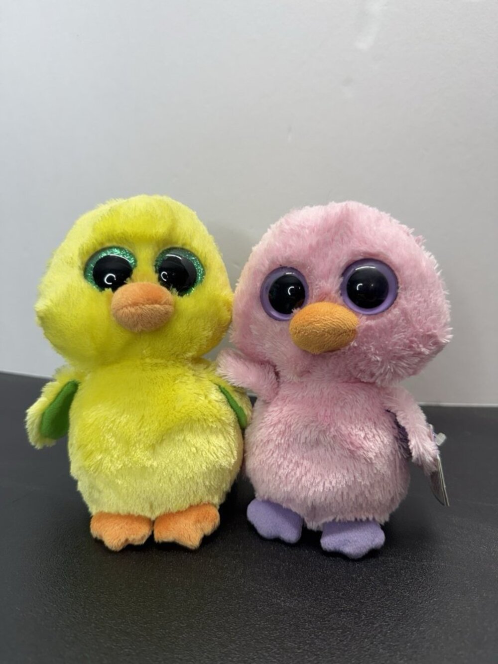 Lot Of 2 Ty Beanie Boos Duck Chick Plush Stuffed Animal Nugget And Posy 6”